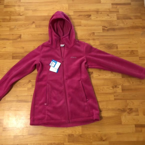 Columbia Jackets & Blazers - Pink Columbia fleece jacket with hood New